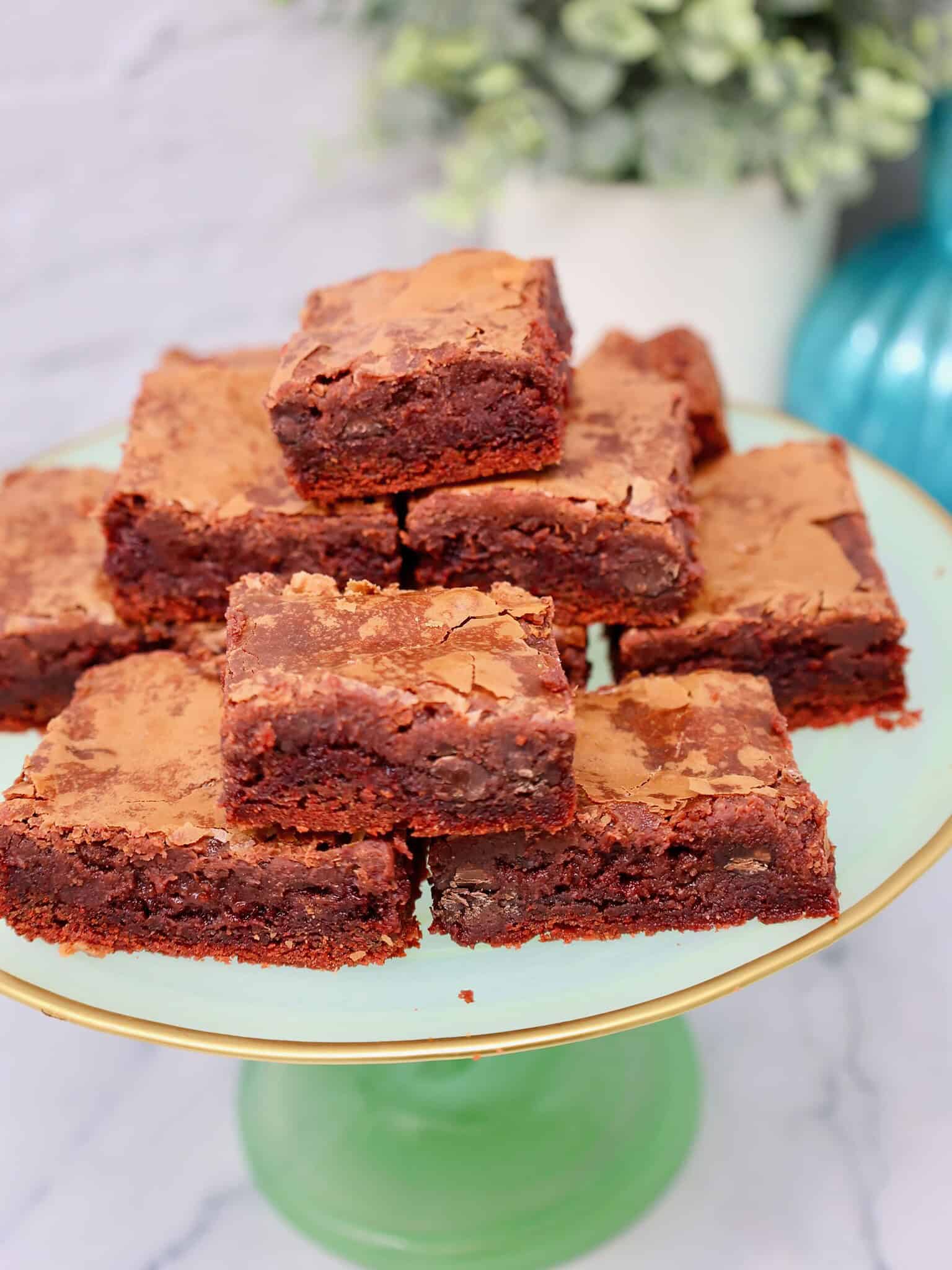 red velvet gooey butter cake baked in a 9x13 pan