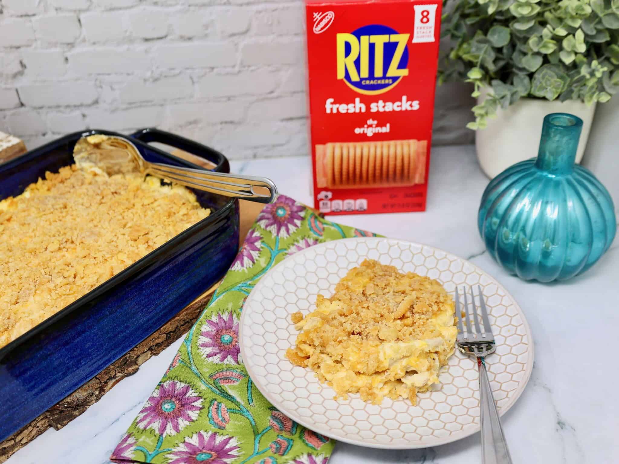 ingredients for ritz chicken casserole with rotisserie chicken