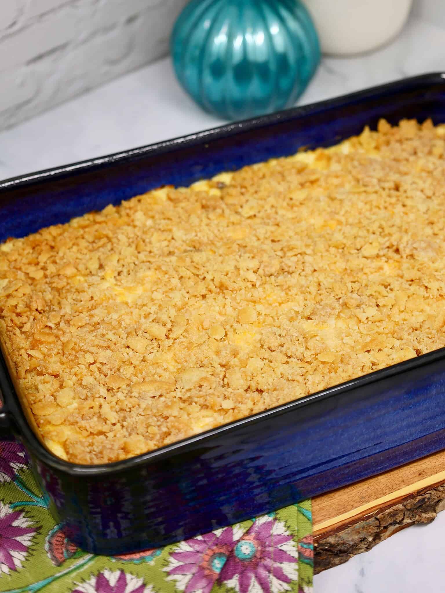 rotisserie chicken ritz cracker casserole baked and ready to serve