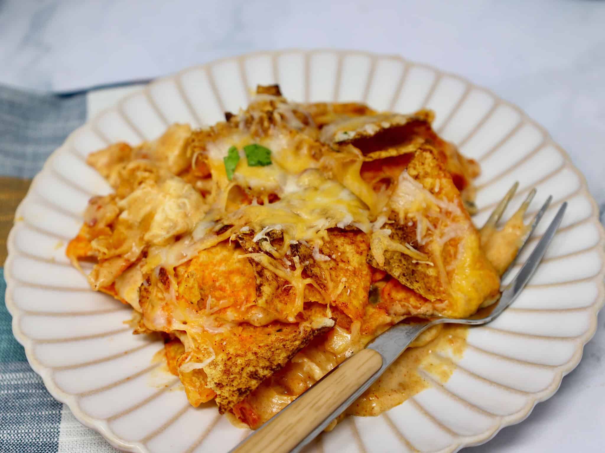 easy Doritos casserole recipe served on a plate