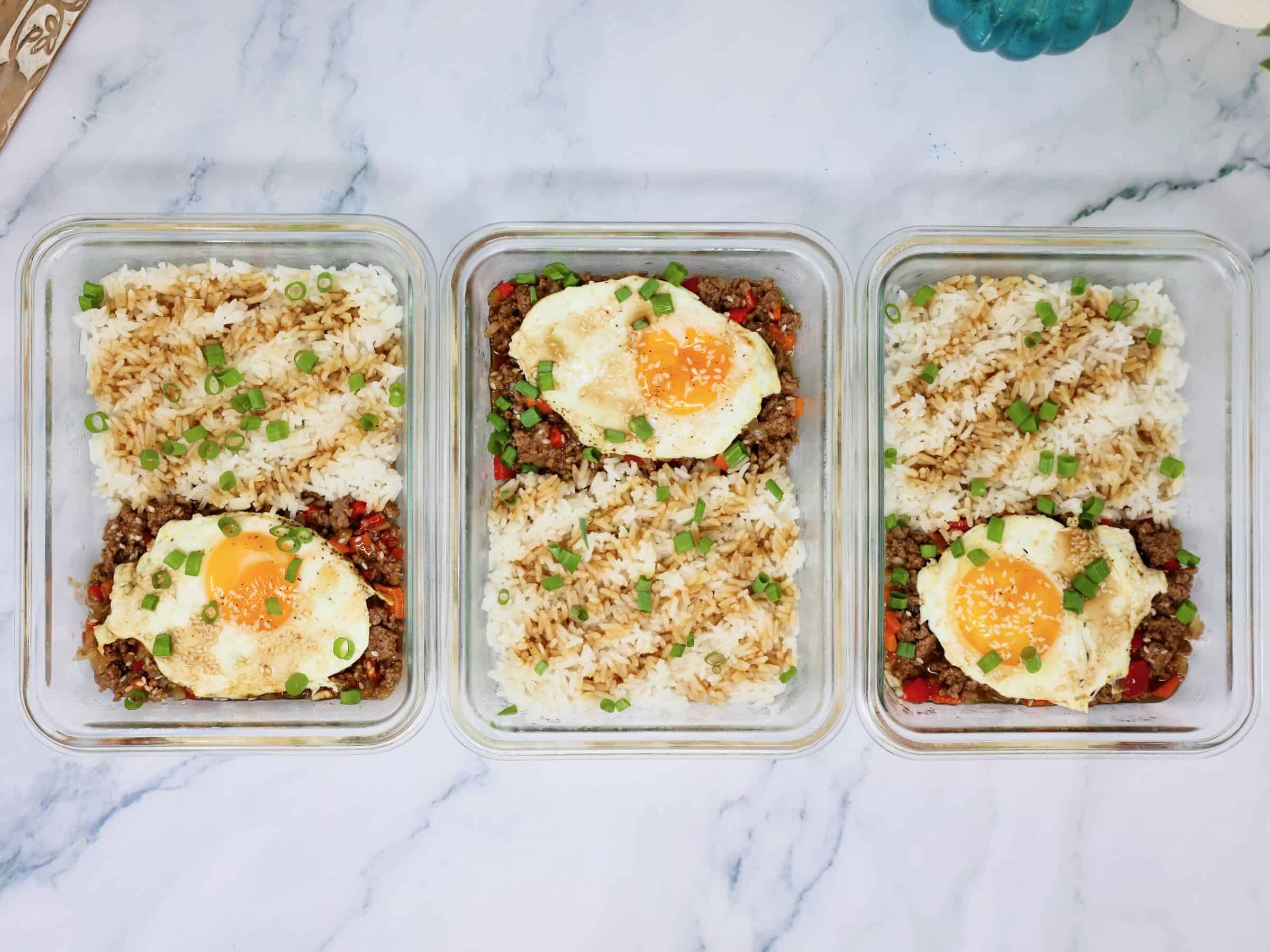 Teriyaki Ground Beef Rice Bowls recipe