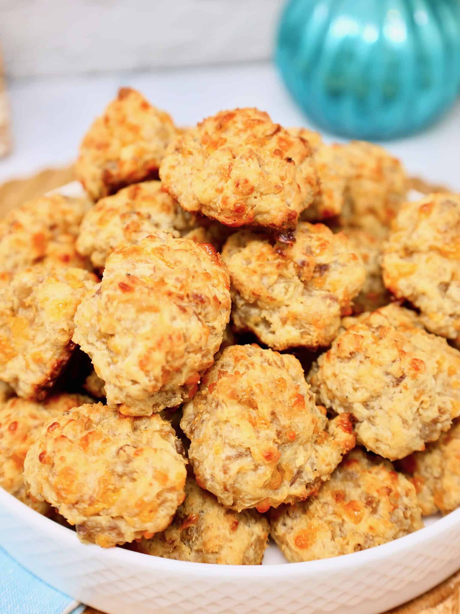 Maple sausage balls served as an easy Christmas morning breakfast