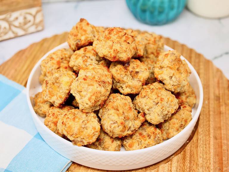 Easy Maple Sausage Balls with Cream Cheese and Bisquick